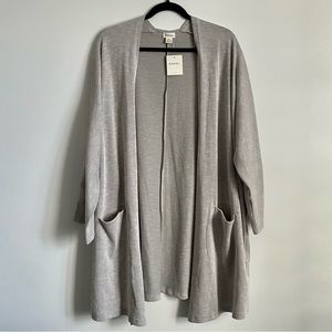 NWT DONNI. Ribbed Sandwash Cardigan Sweater Coat